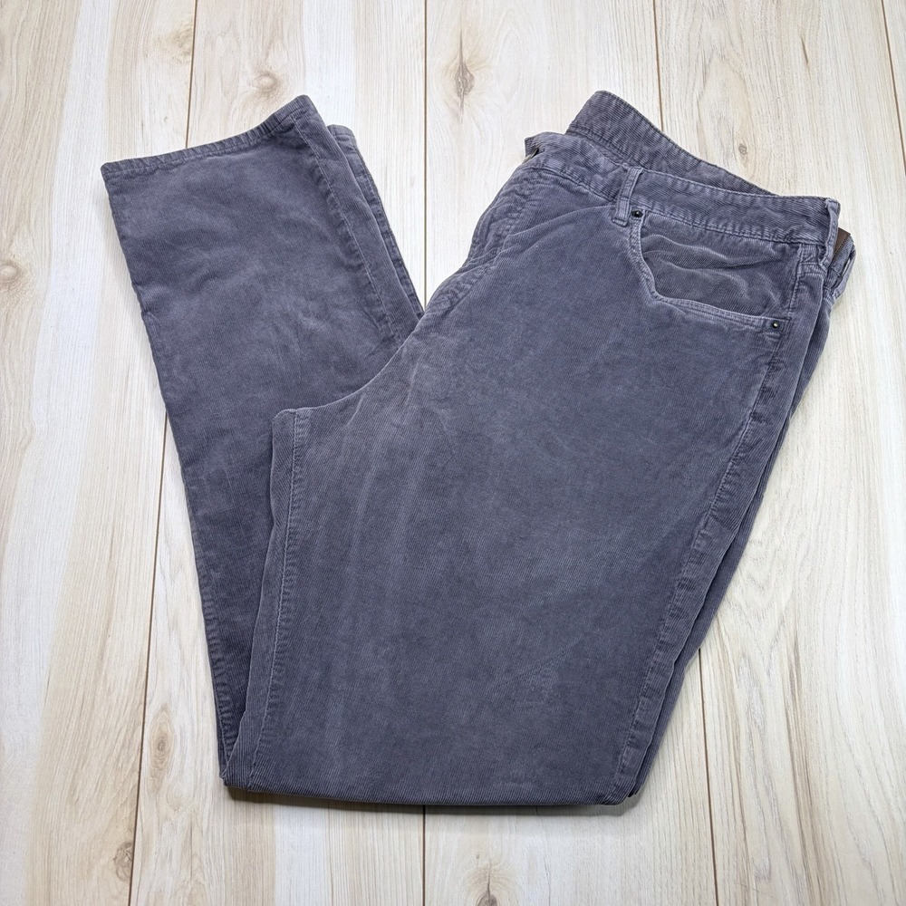 Faherty Men's Stretch Terry Corduroy 5-Pocket Pants Gray Size 40x31 Pockets